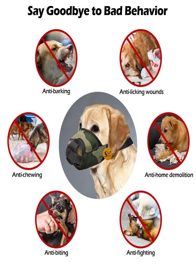 سايج سكوير كمامة قابلة للتعديل من سيج سكوير دوغ آرمي للحيوانات الأليفة، كمامة ناعمة من النايلون قابلة للتهوية، غطاء فم مضاد للعض والنباح للكلاب (صغير جدًا) - Image 5